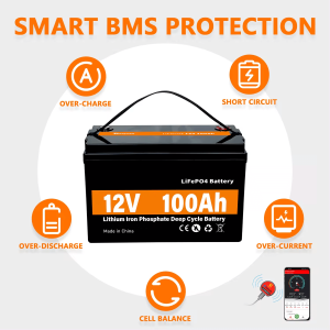 LiFePO4 Güneş Enerjisi Depolama Güç Pili 12V 100Ah